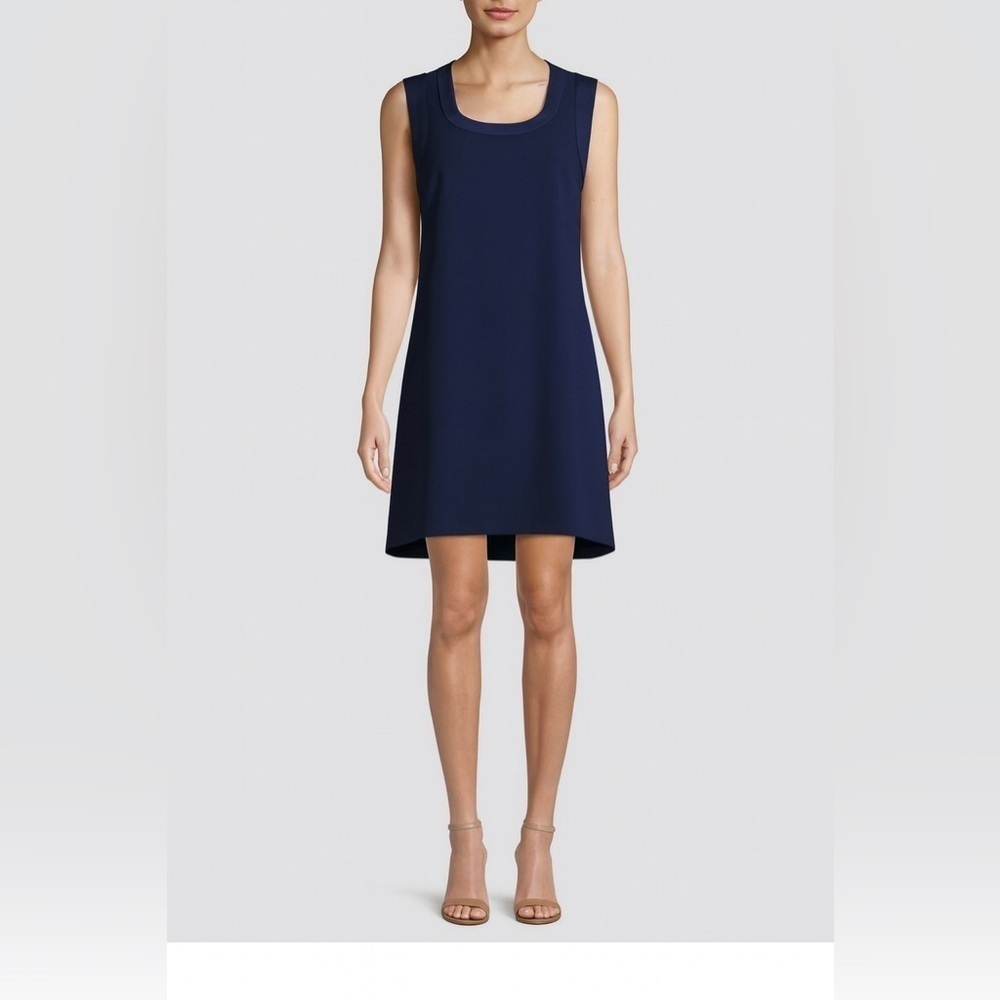 Trina Turk Shift Dress navy Satin Trim semi formal dress